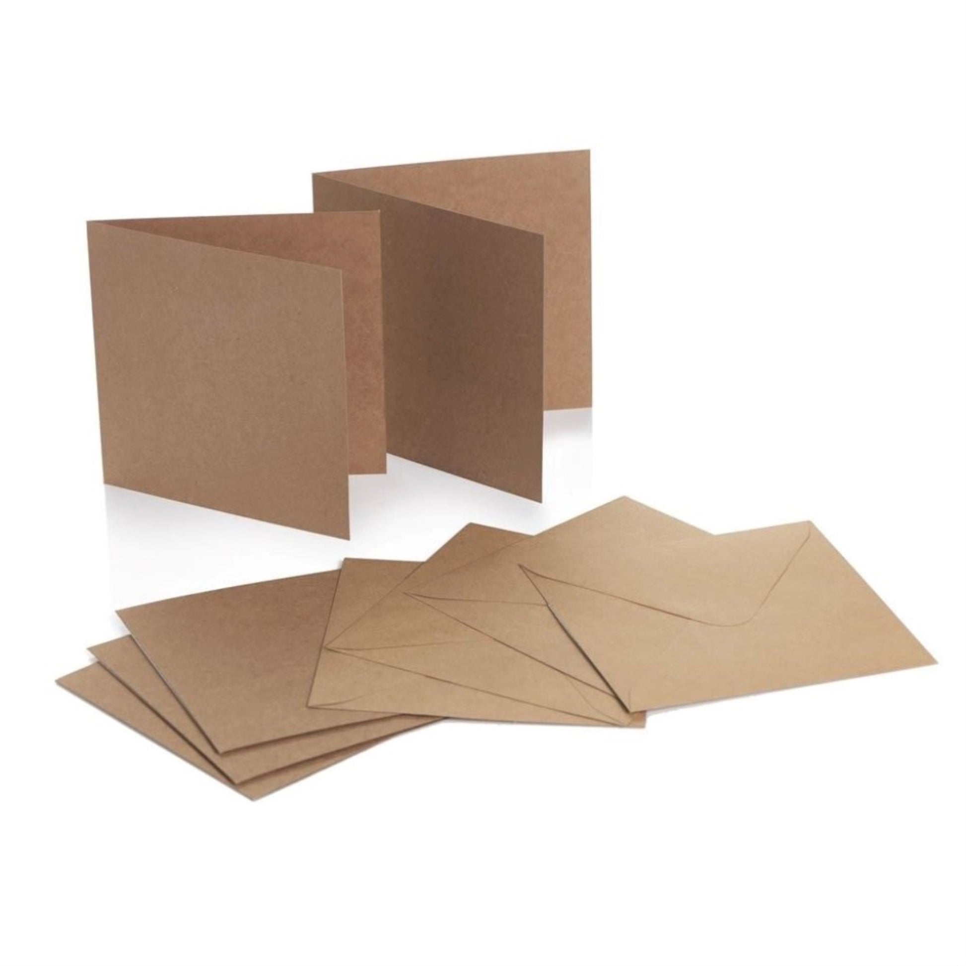 5" x 5" Kraft Creased Card Blanks and 5x5 Kraft Envelopes