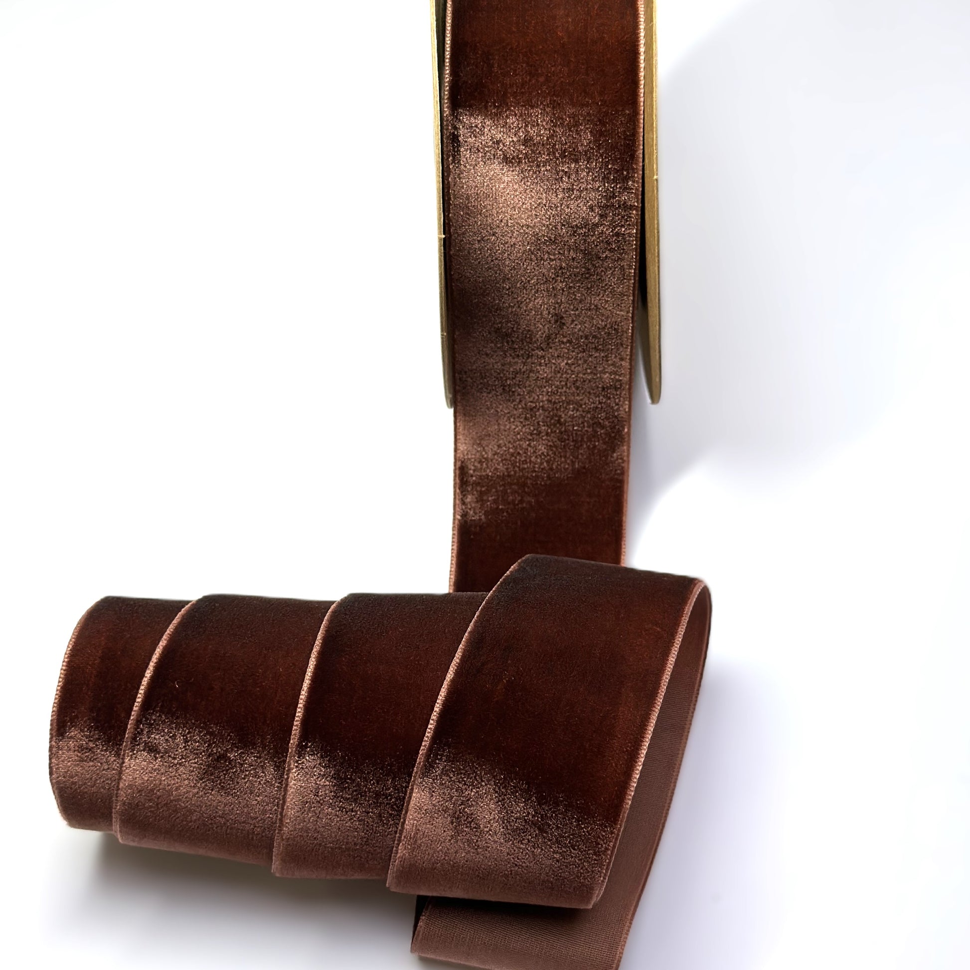 Rust Brown Velvet Ribbon 38mm Width