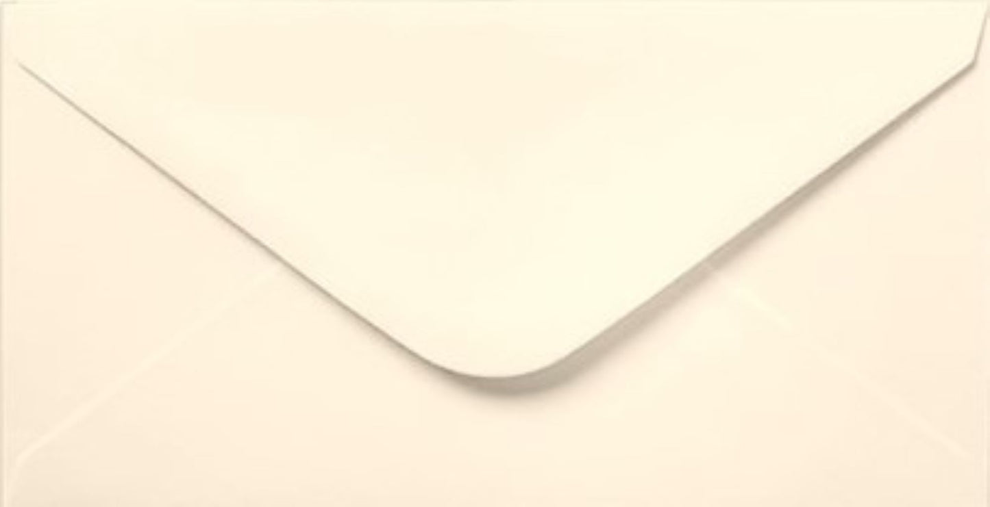 DL Ivory Cream Envelopes 100gsm Gummed 110mm x 220mm