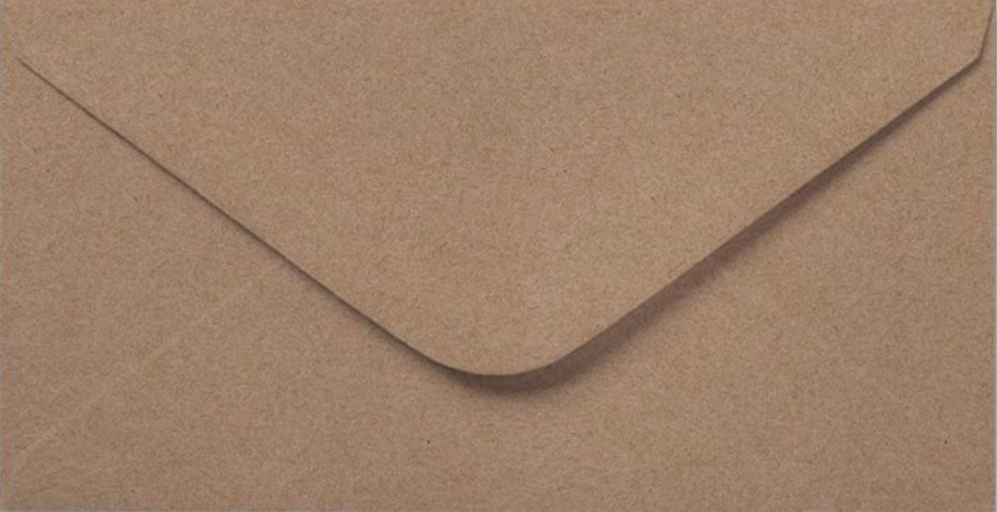 DL Kraft Envelopes Premium 110gsm 110mm x 220mm Recycled