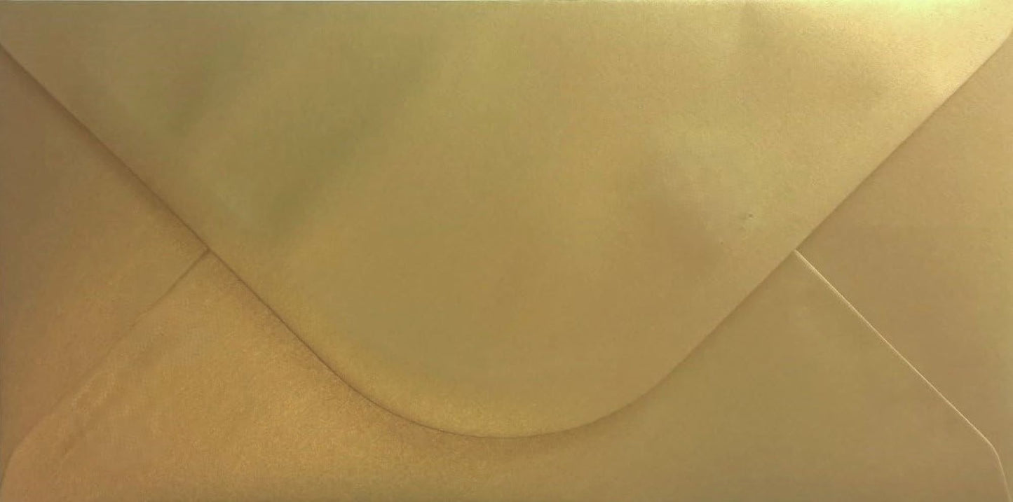 Dl Gold Envelope Metallic Pearlescent Shimmer 110mm x 220mm