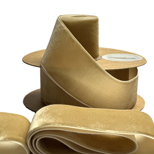 Light Gold Velvet Ribbon 38mm Width