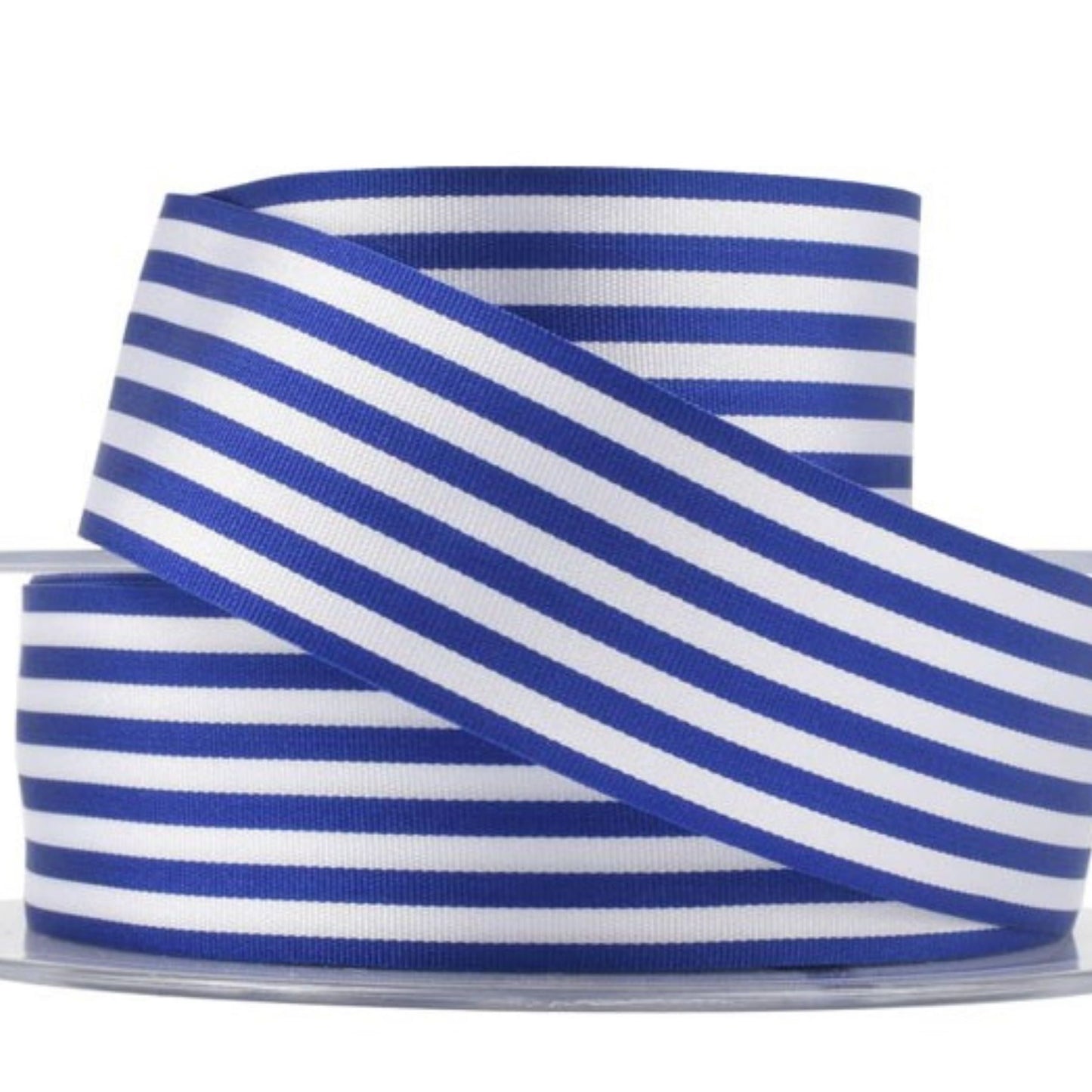 Royal Blue and White Striped Ribbon Pencil Stripe