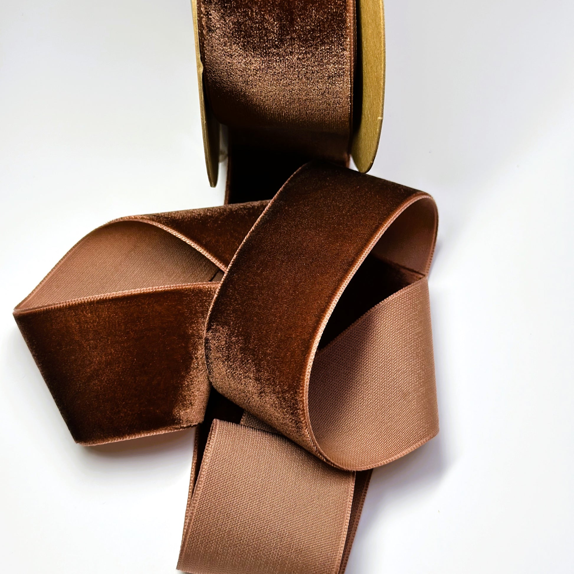 Rust Brown Velvet Ribbon 38mm Width