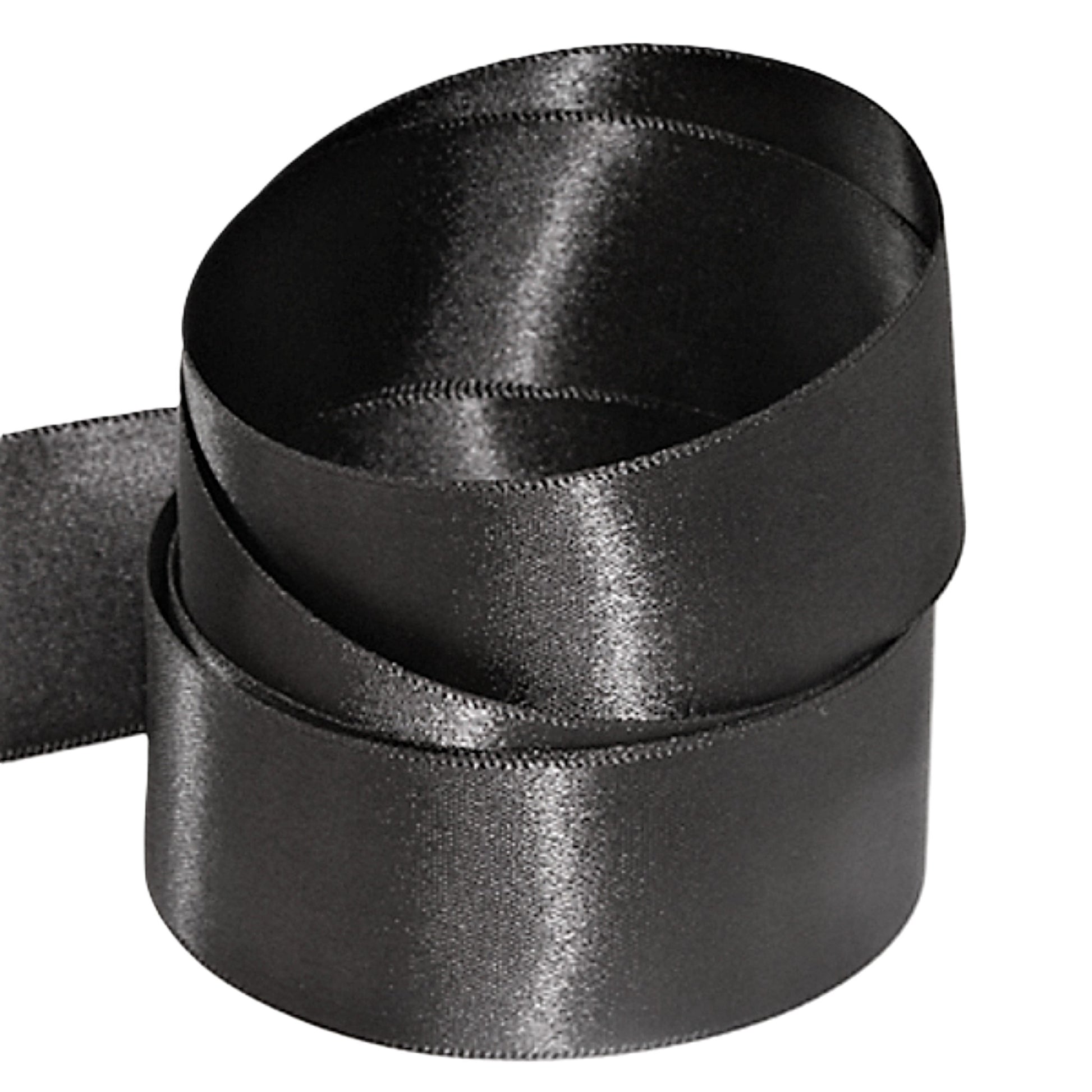Recycled Black Ribbon 25mm Width Double Faced Satin