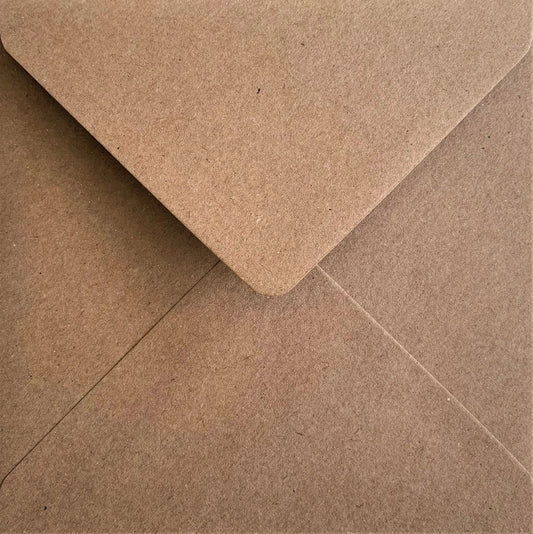 5x5 Kraft Fleck Brown Envelopes Recycled 130mm x 130mm Square 110gsm
