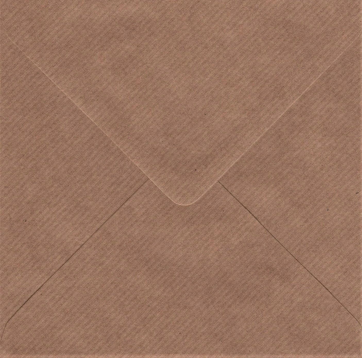 6x6 Ribbed Kraft Brown Envelopes Gummed 155mm x 155mm Square