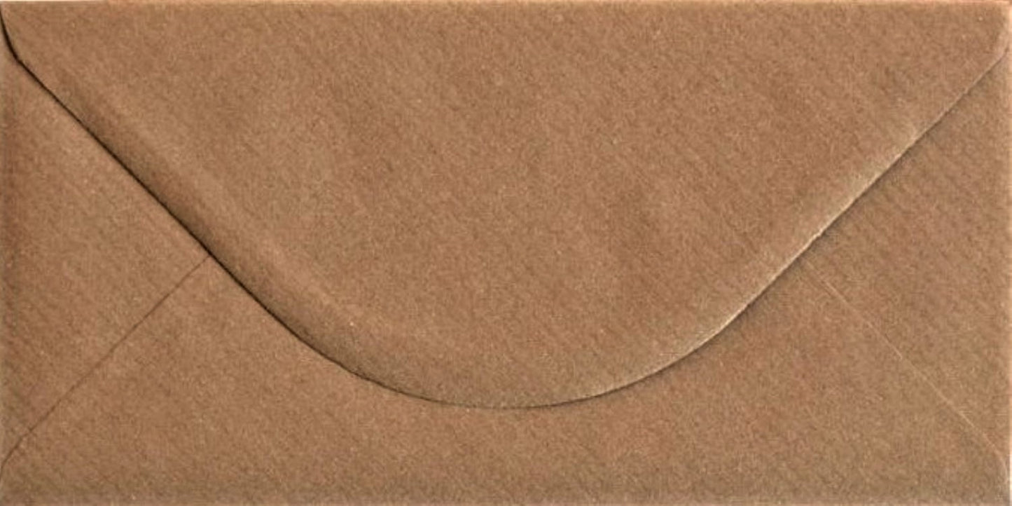 DL Ribbed Kraft Envelopes Recycled Brown Gummed 110mm x 220mm