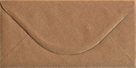 DL Ribbed Kraft Envelopes Recycled Brown Gummed 110mm x 220mm