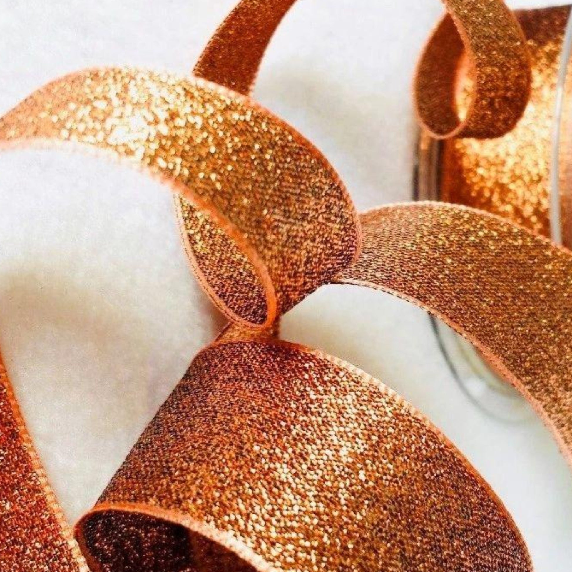 Lamé Luxury Shimmer Copper Ribbon 40mm Width