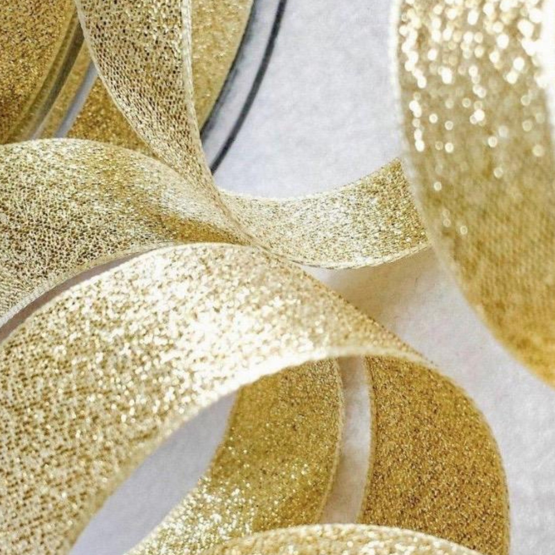 Lamé Luxury Shimmer Gold Ribbon 40mm Width
