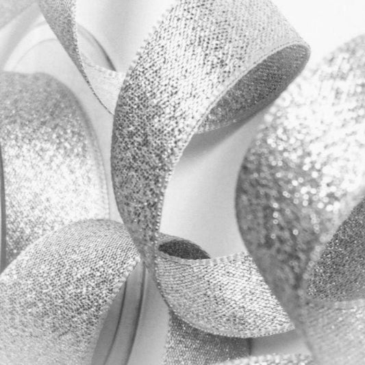 Lamé Luxury Shimmer Silver Ribbon 40mm Width