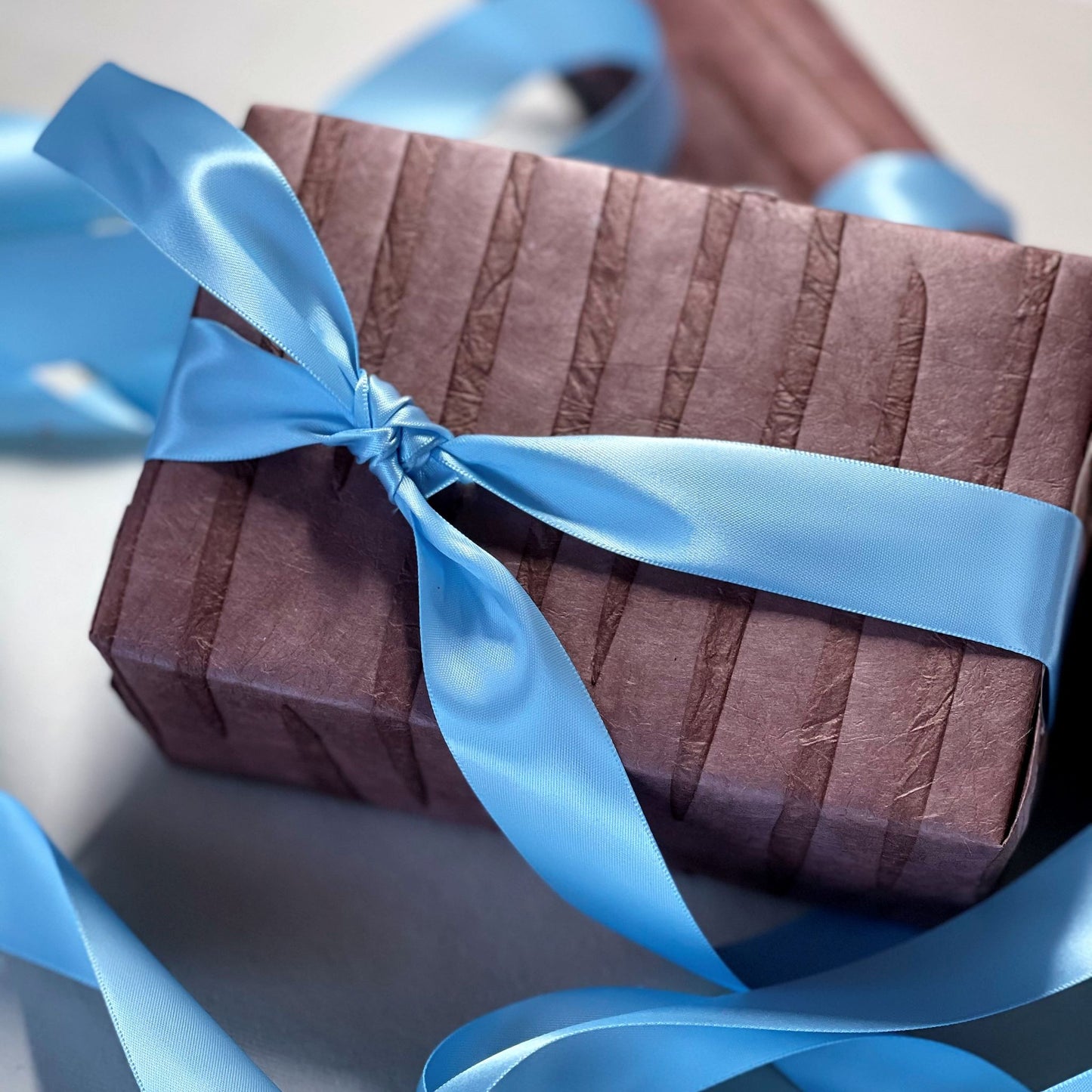 Recycled Ribbon Double Sided Woven Edge Polyester 25mm Width Light Blue