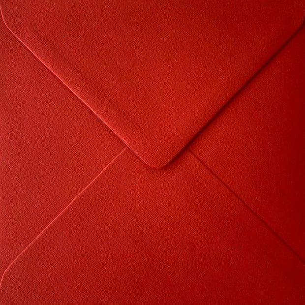 6x6 Deep Red Coloured Envelopes Gummed 155mm x 155mm Square