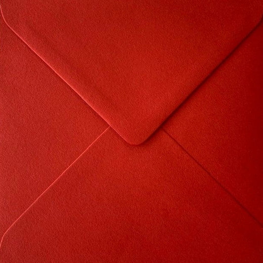 6x6 Deep Red Coloured Envelopes Gummed 155mm x 155mm Square