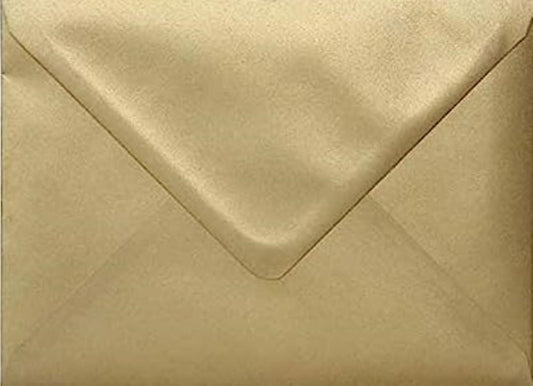 C7 Metallic Pearl Gold Envelopes Gummed 100gsm 82mm x 113mm