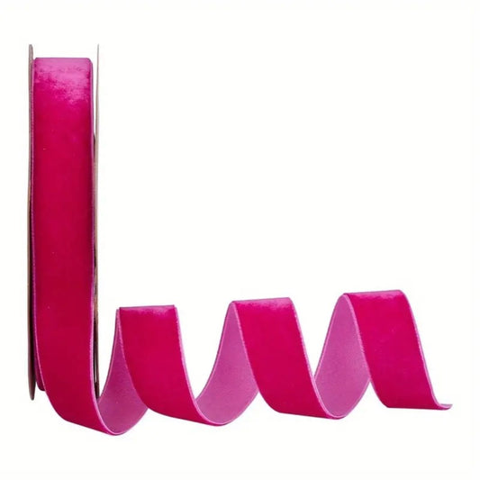 Hot Pink / Fuchsia Pink Velvet Ribbon 38mm Width