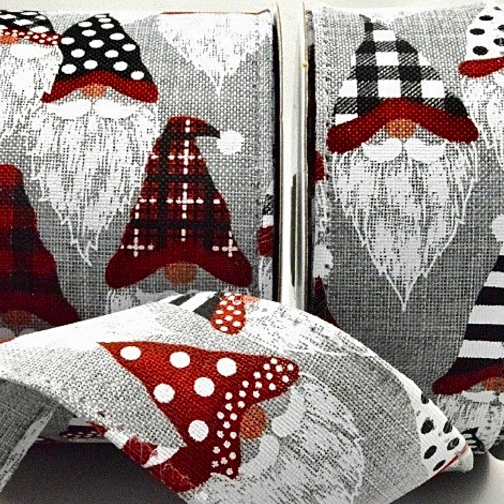 Nordic Santa Gonk Christmas Ribbon Grey