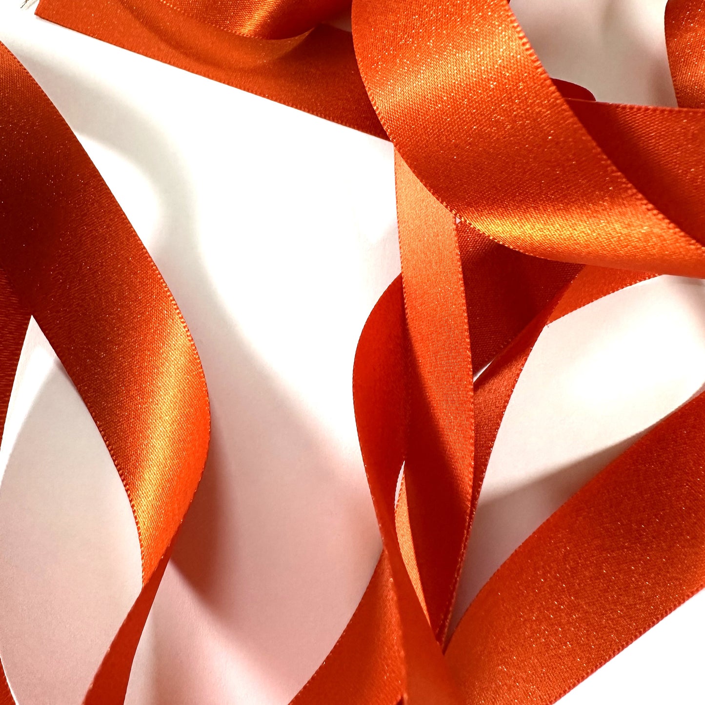 Burnt Orange Ribbon with a Hint of Gold Glitter 25mm width.