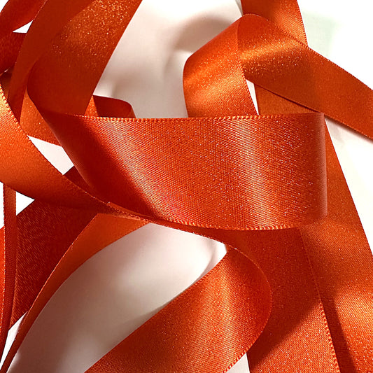 Burnt Orange Ribbon with a Hint of Gold Glitter 25mm width.