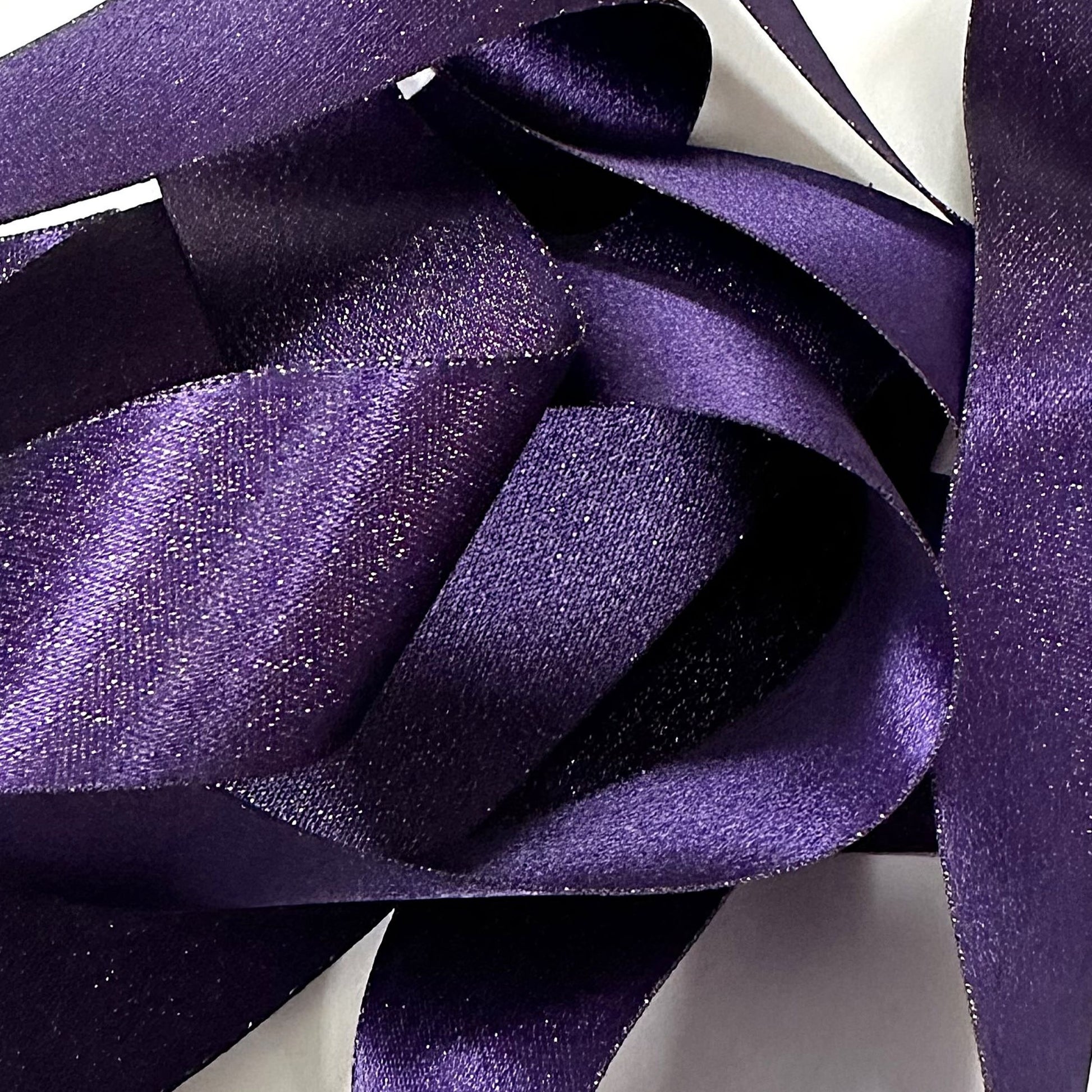 Purple Ribbon with Gold Glitter Ribbon 