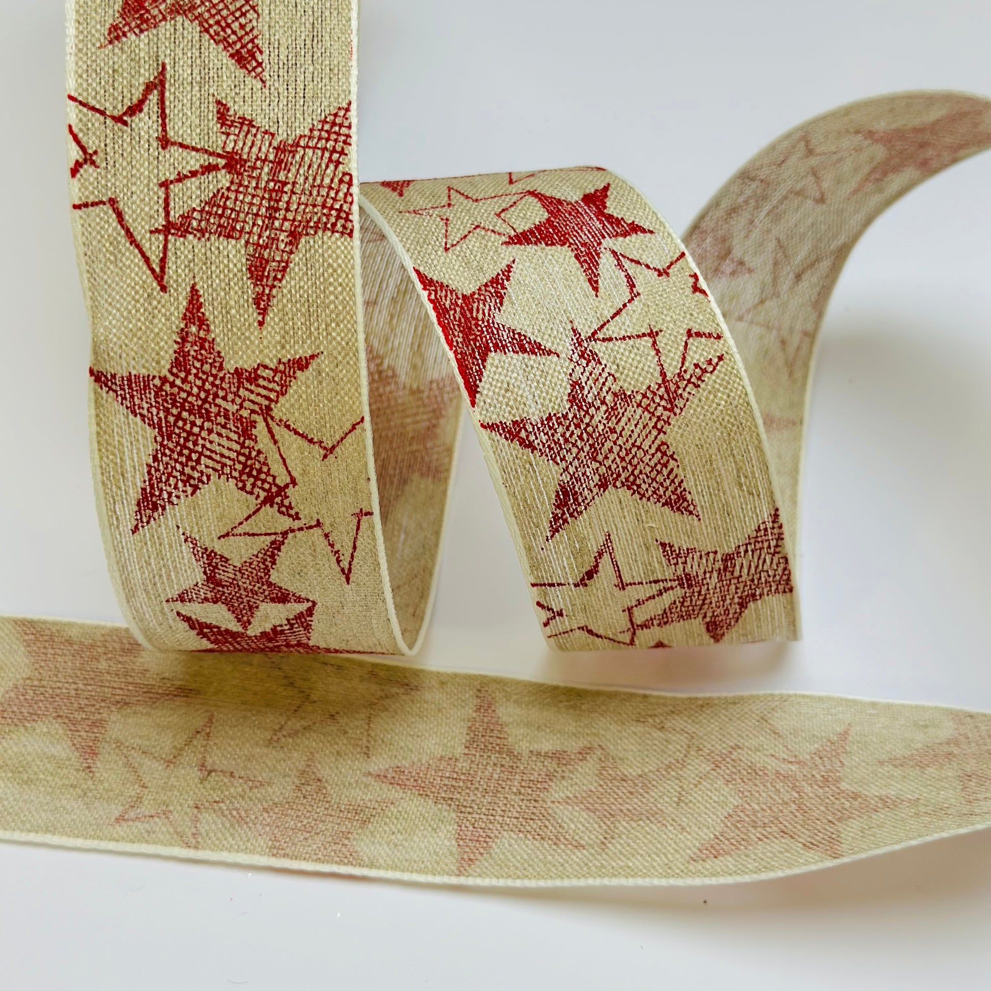 Red Star Linen Ribbon