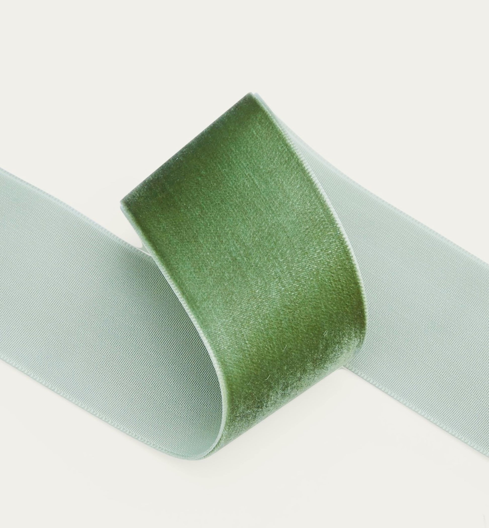 Sage Green Velvet Ribbon 38mm Width