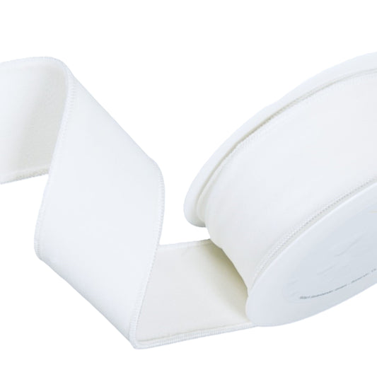 White Velvet Ribbon 38mm Width
