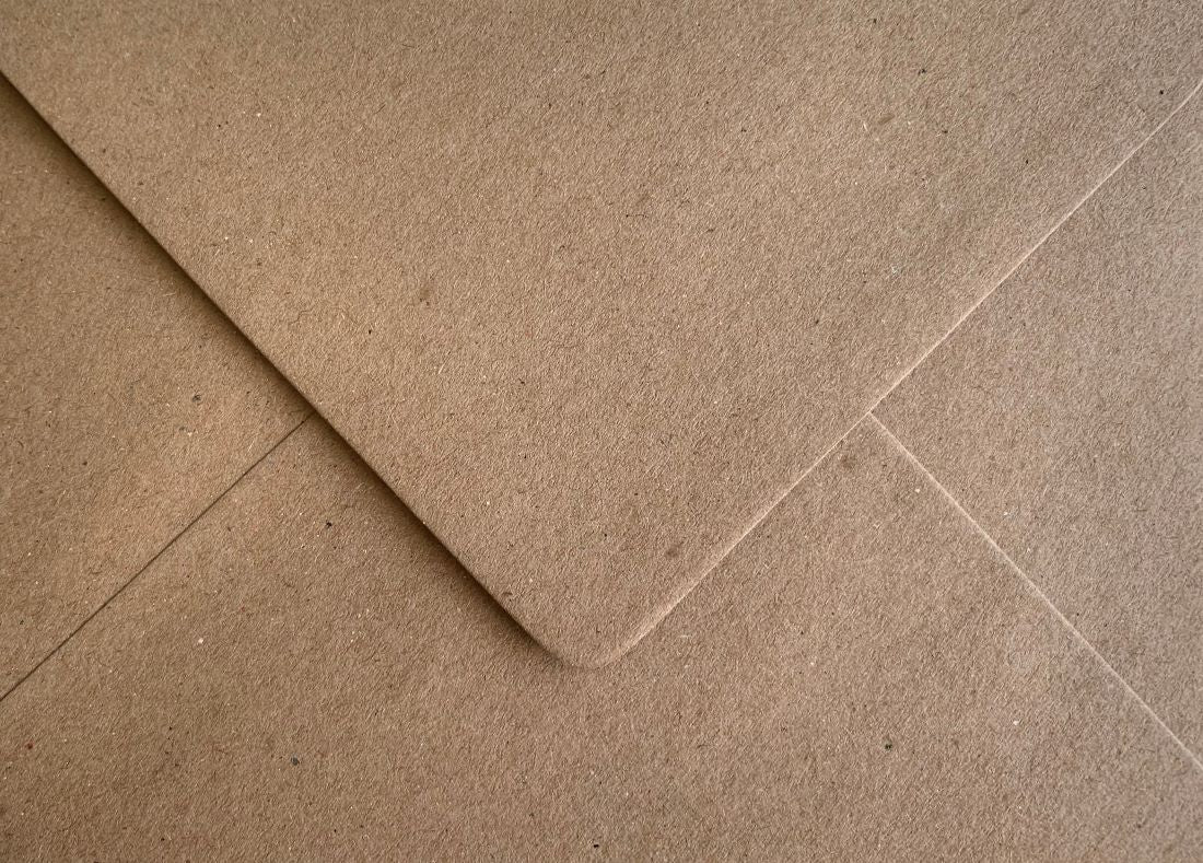 125mm x 175mm Kraft Brown Envelopes Gummed Diamond Flap 110gsm Recycled B6