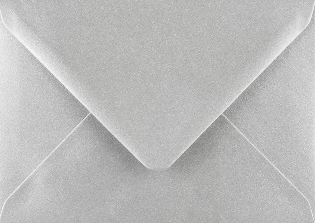 5x7 Silver Envelopes Metallic Pearl 133mm x 184mm Gummed Flap 100gsm