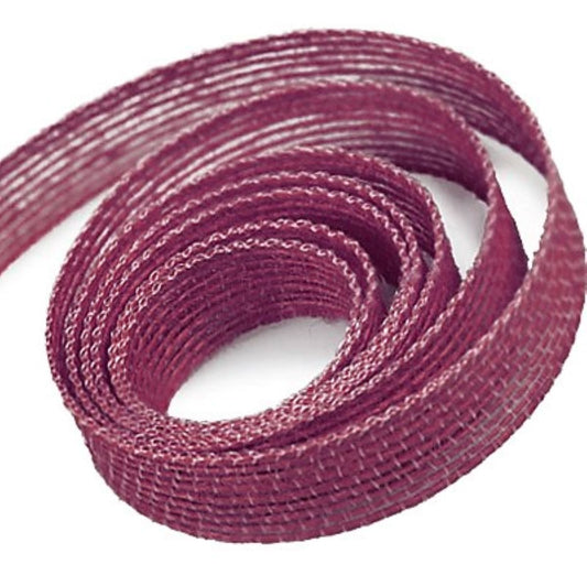 Jute Ribbon 16mm Width Eco Friendly Burgundy Colour