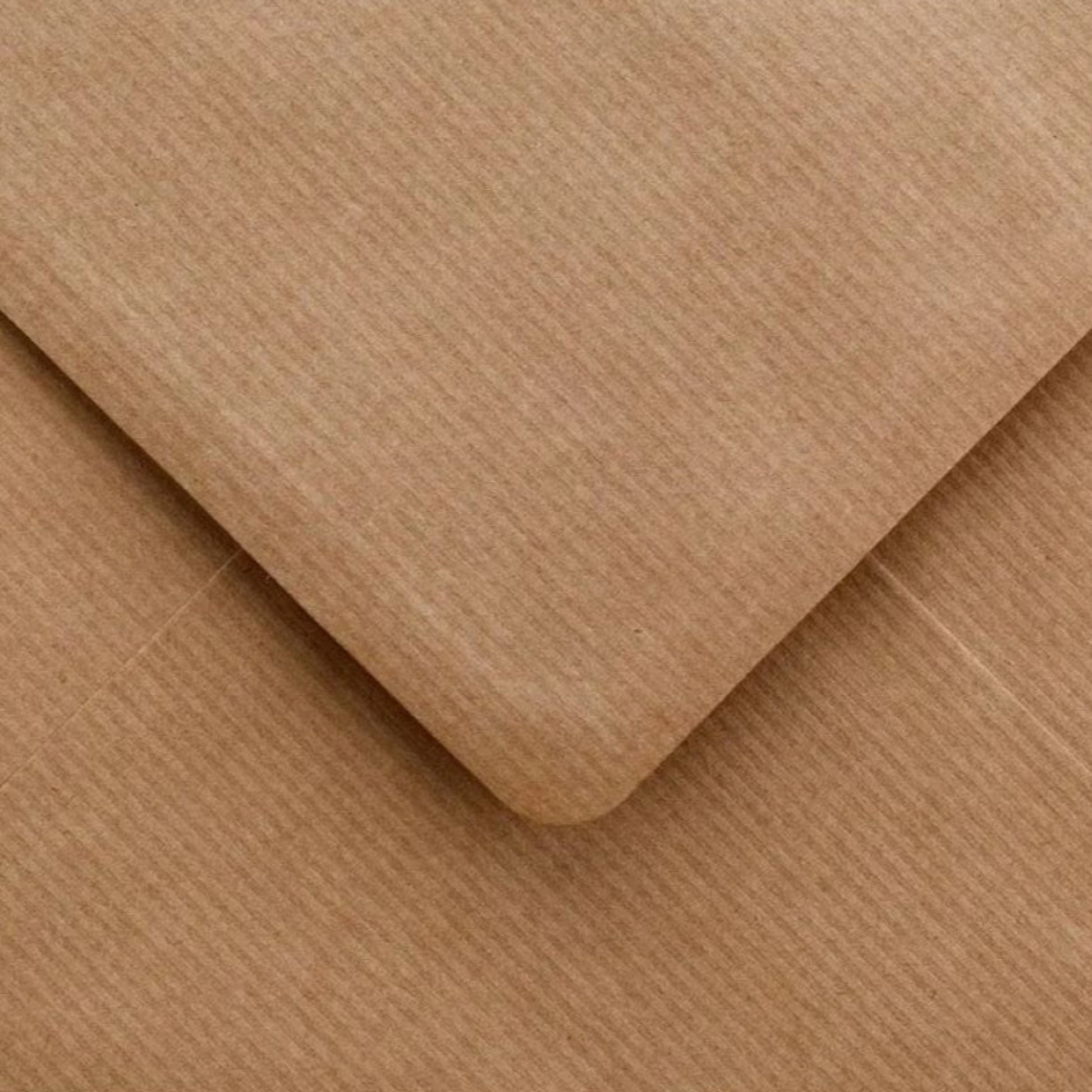 C6 Ribbed Kraft Envelopes Recycled Brown Gummed Diamond Flap 100gsm